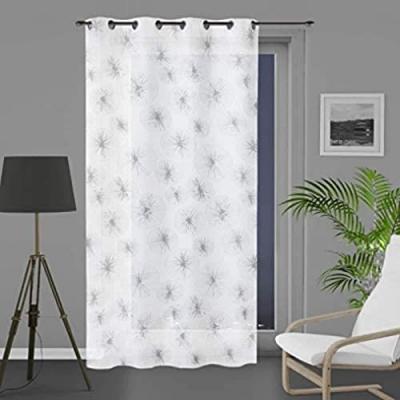 Soleil d'Ocre Lionel Voilage, Voile, Polyester, Blanc, 140 x 250 cm