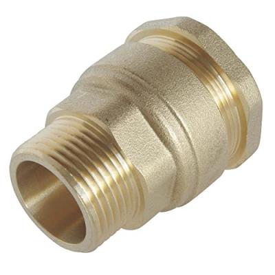 SOMATHERM Raccord laiton droit sumo pour tube pe &Oslash;40 mm - M&acirc;le 11/4 - brut