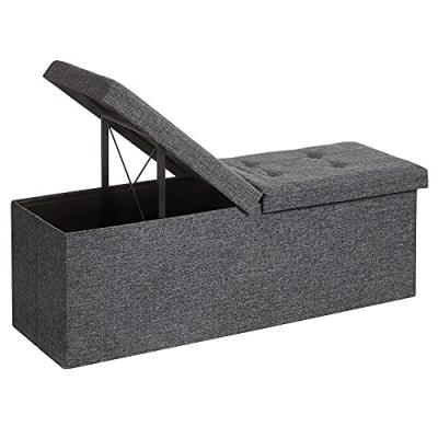 SONGMICS Banc rangement 120L gris fonc&eacute;