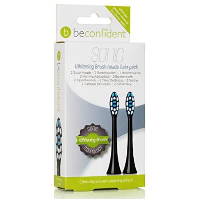 BECONFIDENT  T&ecirc;tes de brosse de blanchiment sonique 2 pi&egrave;ces Black