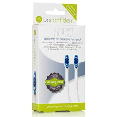 BECONFIDENT  T&ecirc;tes de brosse de blanchiment sonique 2 pi&egrave;ces White