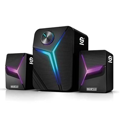 SPARCO  Phare Pro Enceintes Gaming 2.1 RGB Noir