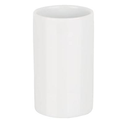  Verre porte brosse &agrave; dents TUBE en porcelaine blanche