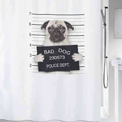 SPIRELLA  - Rideau de douche Polyester bad dog 180x180cm Noir - Noir