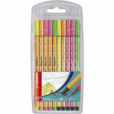 STABILO  Feutre Pen 68 / feutre &agrave; pointe fine point 88, &eacute;tui - Lot de 2