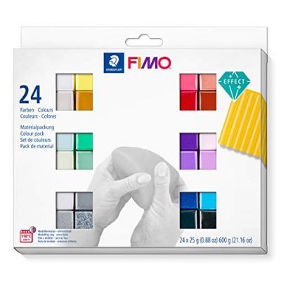 GRAINE CREATIVE Bo&icirc;te de 24 pains Graine Cr&eacute;ative 25g FIMO EFFECT couleurs assorties