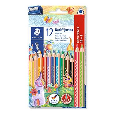Staedtler Jumbo Noris 128 Lot 12 Crayons Assortis