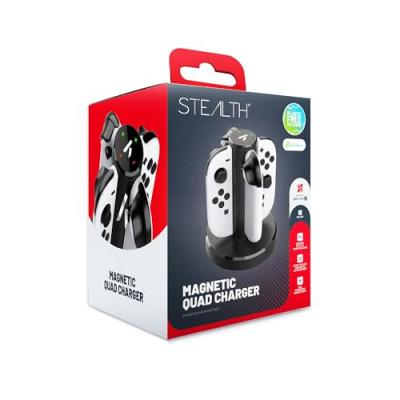 STEALTH Chargeur Quad magn&eacute;tique  Noir pour Nintendo Switch 2 