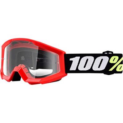 100% STRATA Lunettes de motocross unisexe Rouge Taille unique