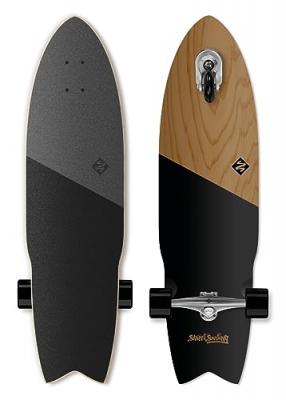 STREET SURFING Skate surfboard  shark attack 36"" koa black SSS11020012