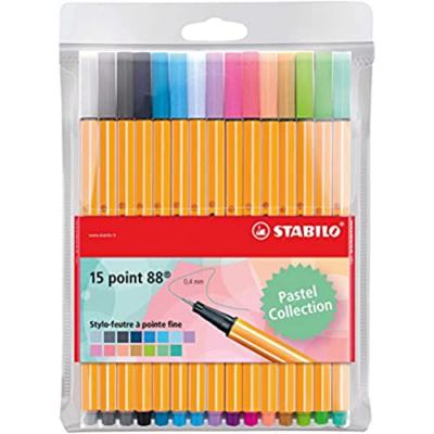 STABILO  Pochette x 15 stylos-feutres  point 88 - Coloris pastel