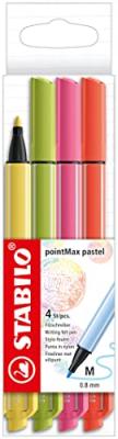 STABILO Stylo-feutre pointMax, &eacute;tui carton de 4, pastel