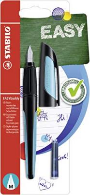 STABILO Stylo plume  Easybuddy pour tous Noir et bleu