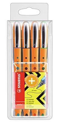 STABILO Stylo Roller Bionic Worker Fine, &Eacute;tui De 4, 0,3 M