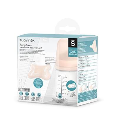 SUAVINEX Coffret biberon Z&eacute;ro Z&eacute;ro 180 ml + 1 sucette sym&eacute;trique SX PRO