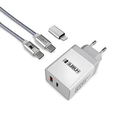 SUBBLIM  Pd25w Lightning Usb-c Charger Argent&eacute;