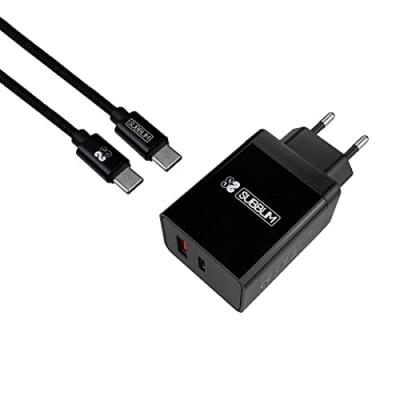 SUBBLIM  cargador de pared usb 2.4a + cable usb-c negro