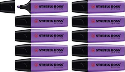 STABILO Surligneur  BOSS ORIGINAL - Lot x 10 surligneurs fluo - Lavande