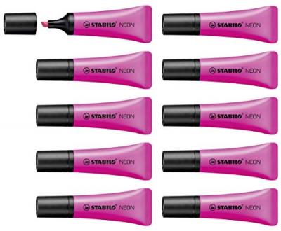 STABILO Surligneur -  NEON - Lot de 10 surligneurs - Lilas