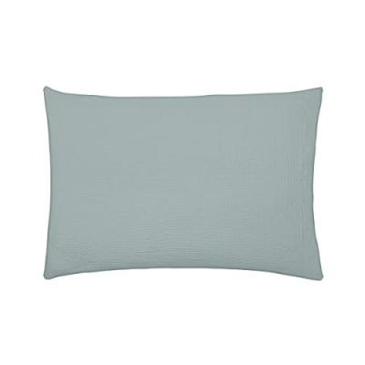 ESSIX Taie d'oreiller en gaze de coton lav&eacute;e Tendresse Celadon 50x75 cm 