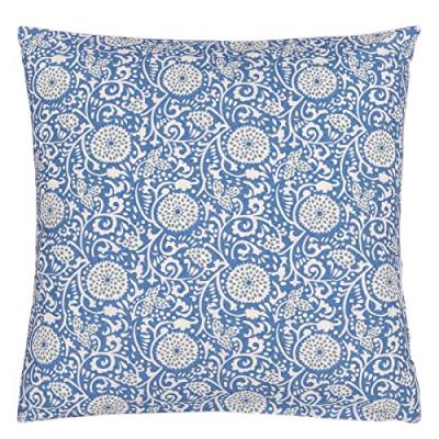DESIGNERS GUILD Taie d'oreiller imprim&eacute;e en percale de coton SHAQUI PORCELAIN Bleu Porcelain