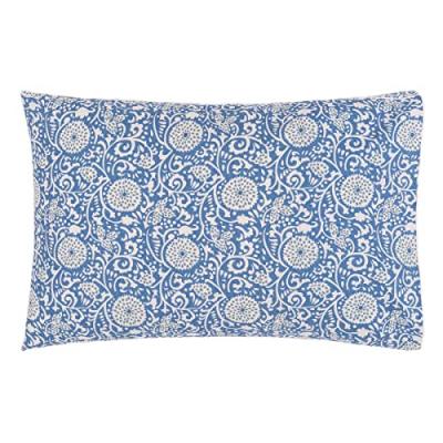 DESIGNERS GUILD Taie d'oreiller imprim&eacute;e en percale de coton, Shaqui Porcelain