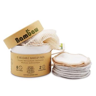 BAMBAW  - Lingettes d&eacute;maquillantes lavables - 8 soft + 2 exfoliante