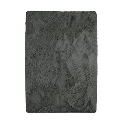 THEDECOFACTORY Tapis lavable &agrave; base fine et souple extra doux gris fonc&eacute; 225x340
