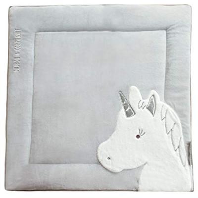 DOUDOU ET COMPAGNIE Tapis de jeu Tapidou Ma jolie licorne argent (100 x 100 cm)