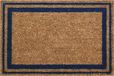 IDMAT Tapis paillasson grattant COCO Naturel Bordures Bleu 40x60cm