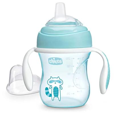 CHICCO Tasse Transition Bec Souple Silicone - X1 - Bleu - 4m+ - 