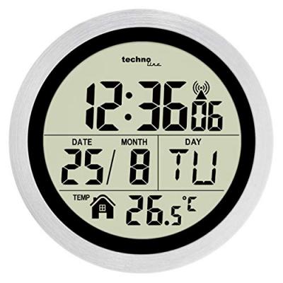 Horloge radiopilot&eacute;e Techno Line WT3005 radiopilot&eacute;(e) 14.7 cm x 14.7 cm x 14.7 cm x 14.7 cm x 7.9 cm argent prot&eacute;g&eacute; co