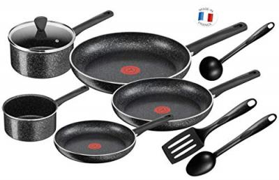 TEFAL Set 9 pi&egrave;ces - BRUT EFFET PIERRE - C2649202