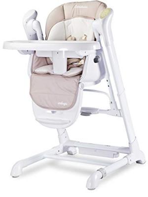 CARETERO INDIGO Chaise haute balancelle b&eacute;b&eacute; musicale 2en1 motoris&eacute;e Beige