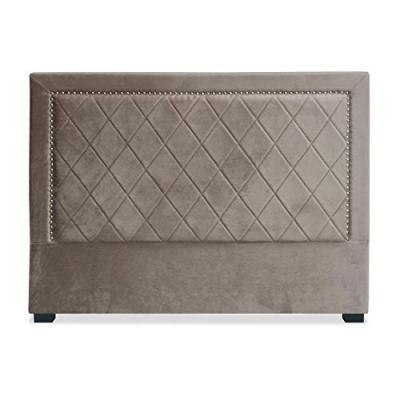COTECOSY T&ecirc;te de lit moderne velours taupe Mathy 160
