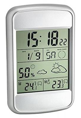  Thermom&egrave;tre TFA Station m&eacute;t&eacute;o radio LOOK 35.1123 argent