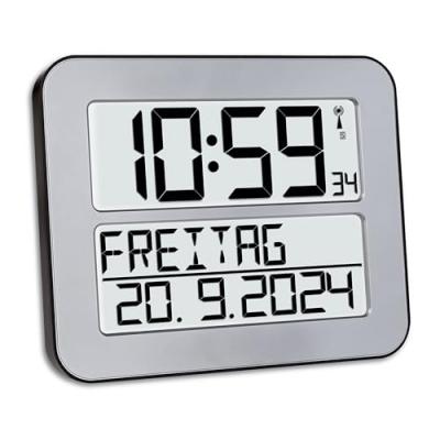 Tfa Dostmann Timeline Max Radio Controlled Clock Argent&eacute;