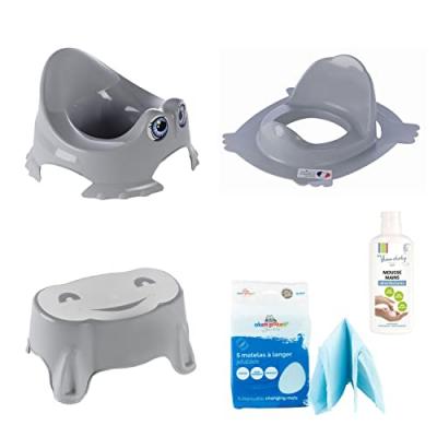 THERMOBABY &reg; Set de toilette enfant pot r&eacute;ducteur gris charme