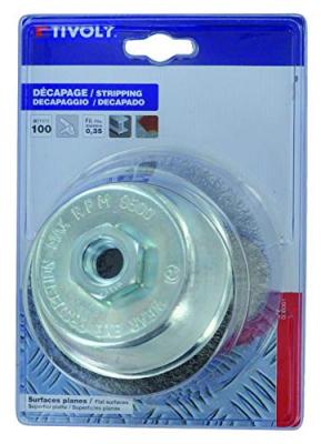 TIVOLY Brosse coupe - fils ondul&eacute;s - axe : 14 mm - D: 90 mm
