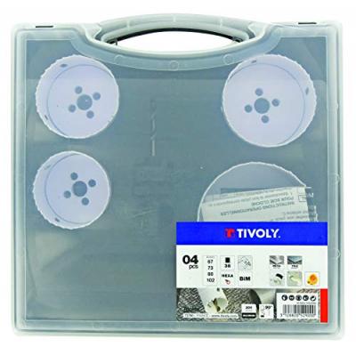 TIVOLY Scie cloche M&eacute;tal Bois durs Placo  BIM &Oslash;67 &agrave; 102mm coffret 5pcs