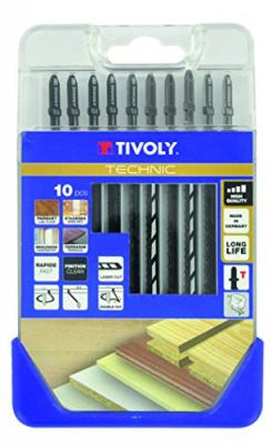 TIVOLY  XT505570001 Lames de scie sauteuse, Gris, Set de 10 Pi&egrave;ces
