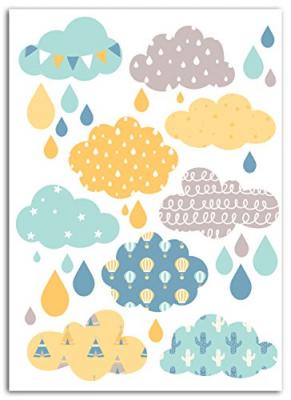 MADEMOISELLE TOGA Textile thermocollant 15 x 21 cm - Nuages gar&ccedil;on