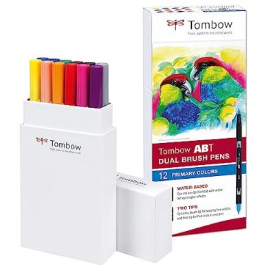 TOMBOW FRANCE & BENELUX Set de 12 feutres Tombow France & Benelux Abt Dual Primaires