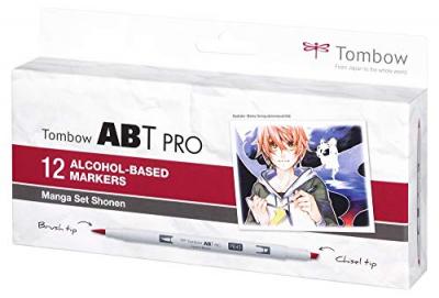  Tombow Marqueur Abt Pro, Kit De 12, Manga Colors 0,000000 Noir
