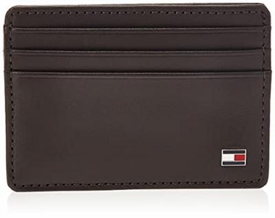 TOMMY HILFIGER  Porte-cartes en cuir marron. Couleur: Marron