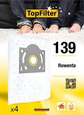 TOPFILTER Lot de 4 sacs aspirateur pour rowenta  premium ref. 64139