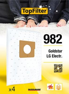 TOPFILTER Lot de 4 sacs aspirateur pour goldstar et lge  premium ref. 64982