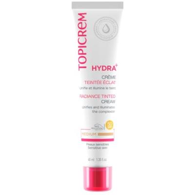 TOPICREM  Hydra+ Cr&egrave;me Teint&eacute;e &Eacute;clat Medium 40ml