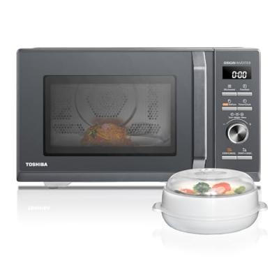 TOSHIBA Micro-ondes combin&eacute; pose libre  MW3-AC26SFI(MG)-900W Grill 1000 W - Friteuse - Air Fry Combo 7-en-1 - 26L - Gris morandi 