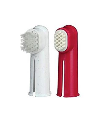 TRIXIE Kit de 2 Brosses &agrave; Doigts pour Chiens 2 Pi&egrave;ces 